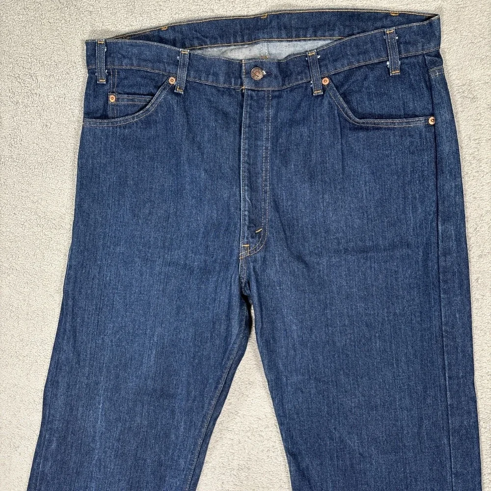 Vintage Levis 505 Orange Tab Jeans Mens Fit 38x33 Dark Wash Made in USA 1983 80s